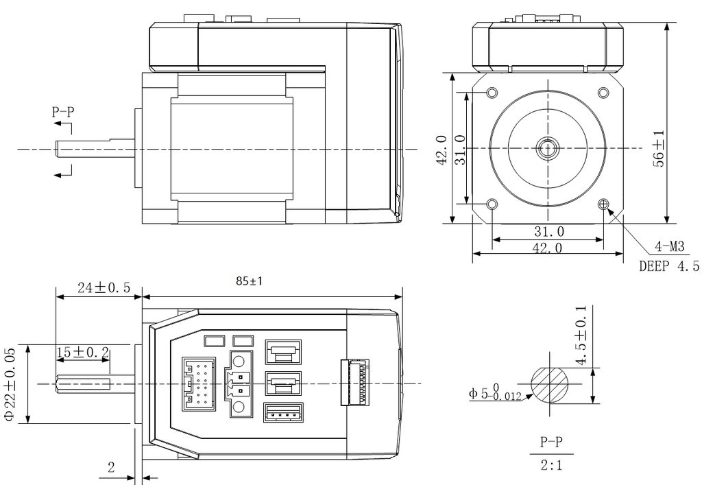 Servomoteur Hybride 0.8 Nm - Nema 17 avec driver Modbus intégré