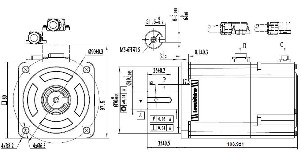 Moteur brushless Leadshine 1000W - 380VAC - 3.18Nm