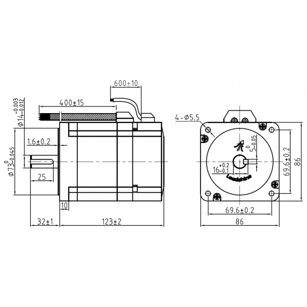 Moteur pas à pas 4.5 Nm - Nema 34 avec Frein