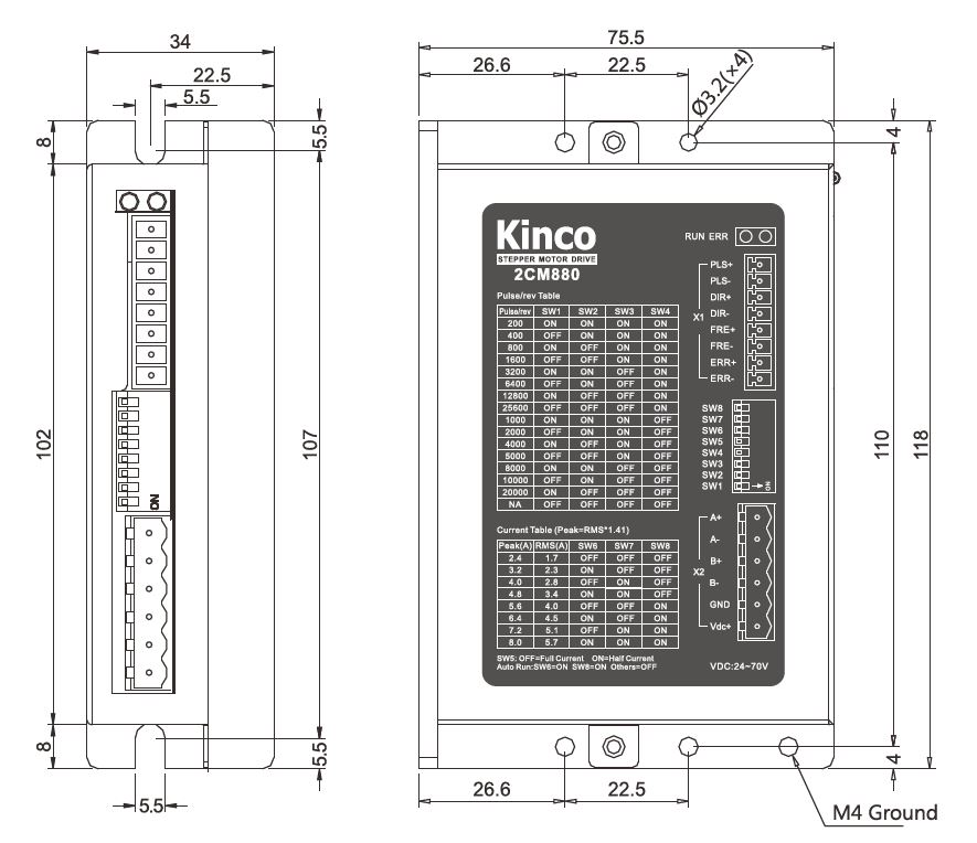 Driver pas à pas  numérique 80V 8A Kinco