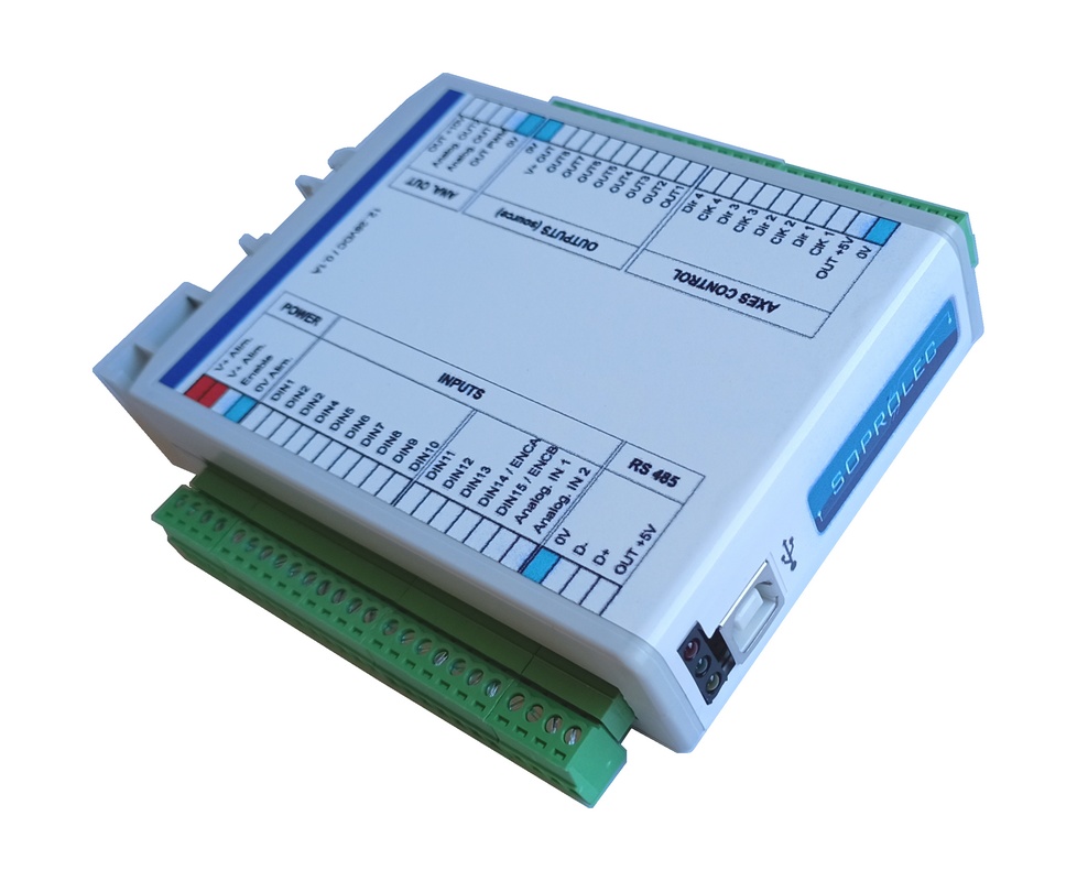 SOPROLEC 4 axes Module InterpCNC V2.4 USB/RS485 - DIN rail mount