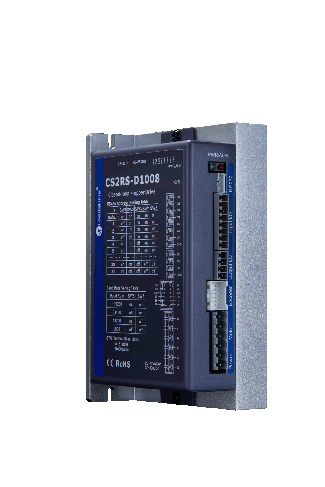 CS2RS-D1008 - Leadshine Modbus stepper driver - 100V/8A - Closed loop