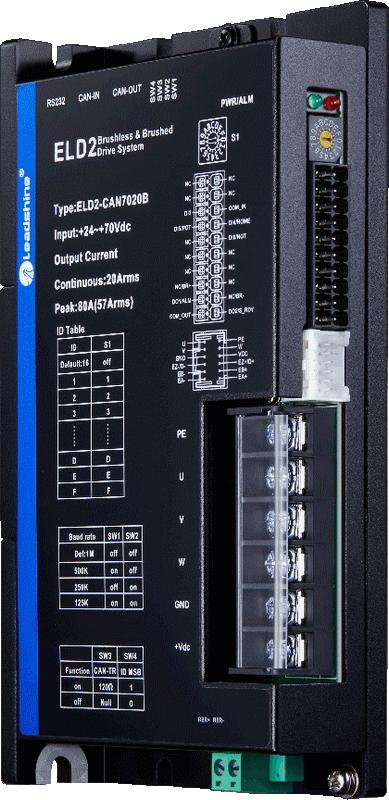 ELD2-CAN7020B servo drive for brushless DC 24-70V 20A