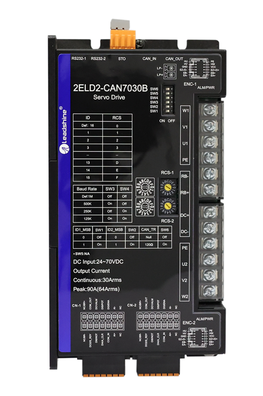 Dual axes servo drive for brushless DC 24-70V 30A