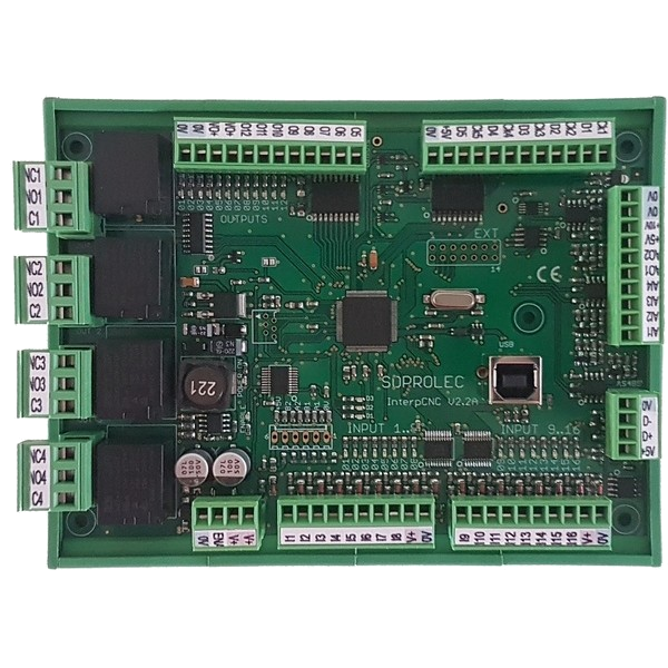 [ICNC2.2B-DIN] CNC-PLC 5 axes SOPROLEC InterpCNC V2.2B USB/RS485 support DIN