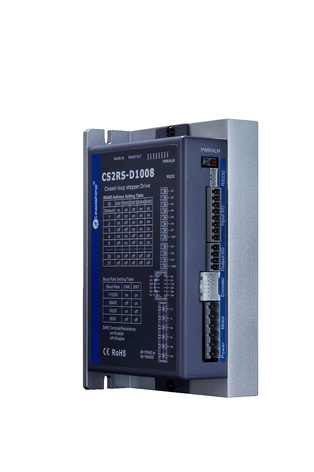 [CS2RS-D1008] CS2RS-D1008 - Leadshine Modbus stepper driver - 100V/8A - Closed loop